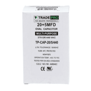 20+5 MFD 370 or 440 VAC Dual Run Capacitor - Oval