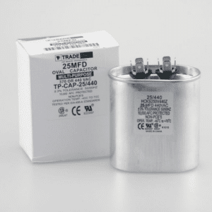 25 MFD 370 or 440 VAC Single Run Capacitor - Oval