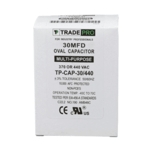 30 MFD 370 or 440 VAC Single Run Capacitor - Oval