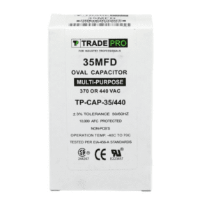 35 MFD 370 or 440 VAC Single Run Capacitor - Oval