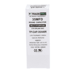 35 MFD 370 or 440 VAC Single Run Capacitor - Round