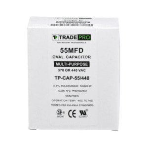 55 MFD 370 or 440 VAC Single Run Capacitor - Oval