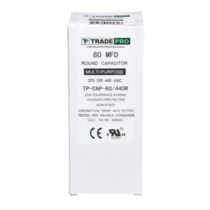 80 MFD 370 or 440 VAC Single Run Capacitor - Round