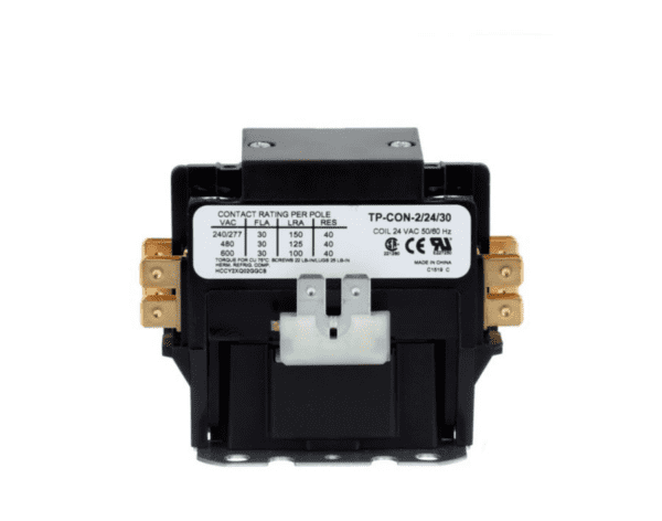 2 Pole 24 VAC 30 Amp Contactor with Lugs & Cover