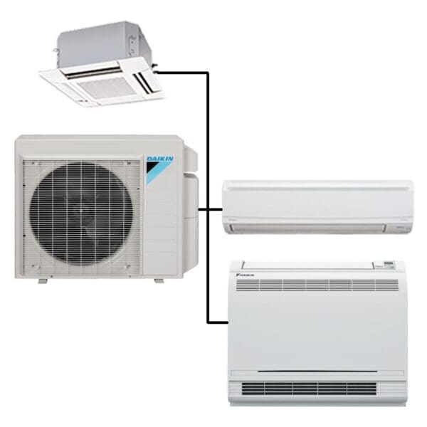 2 or 3 Zone Daikin 17.9 SEER R410A Heat Pump Ductless Mini-Split System (Up to 39K BTU)