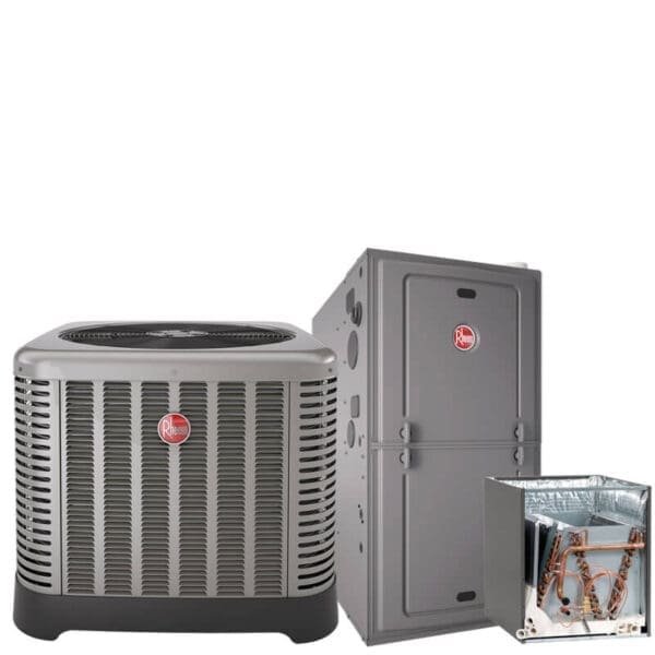 3.5 Ton Rheem 14.3 SEER2 R-454B 92% AFUE 98,000 BTU Single Stage Multi-Position Gas Furnace Split System