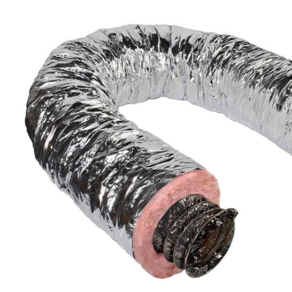 7 Inch Insulated Flexible Duct with Metalized Jacket - R6
