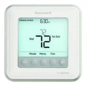 Honeywell T6 Pro Programmable/Non-Programmable Thermostat (Heat Pump: 2 Heat/1 Cool - Conventional: 1 Heat/1 Cool)