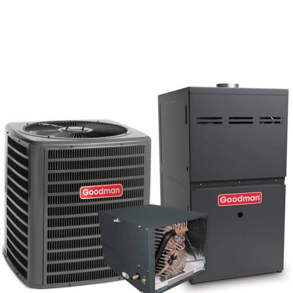 4 Ton Goodman 14 SEER2 R410A 96% AFUE 100,000 BTU Single Stage Horizontal Gas Furnace Split System