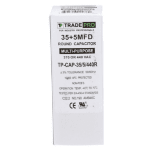 35+5 MFD 370 or 440 VAC Dual Run Capacitor - Round