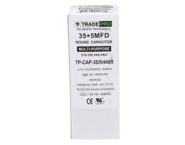 35+5 MFD 370 or 440 VAC Dual Run Capacitor - Round