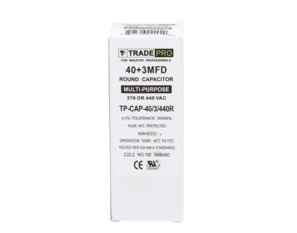 40+3 MFD 370 or 440 VAC Dual Run Capacitor - Round