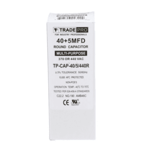 40+5 MFD 370 or 440 VAC Dual Run Capacitor - Round