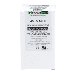 45+5 MFD 370 or 440 VAC Dual Run Capacitor - Round