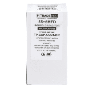 55+5 MFD 370 or 440 VAC Dual Run Capacitor - Round