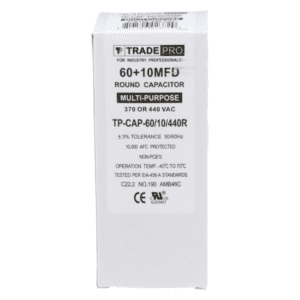 60+10 MFD 370 or 440 VAC Dual Run Capacitor - Round