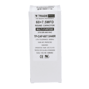 60+7.5 MFD 370 or 440 VAC Dual Run Capacitor - Round